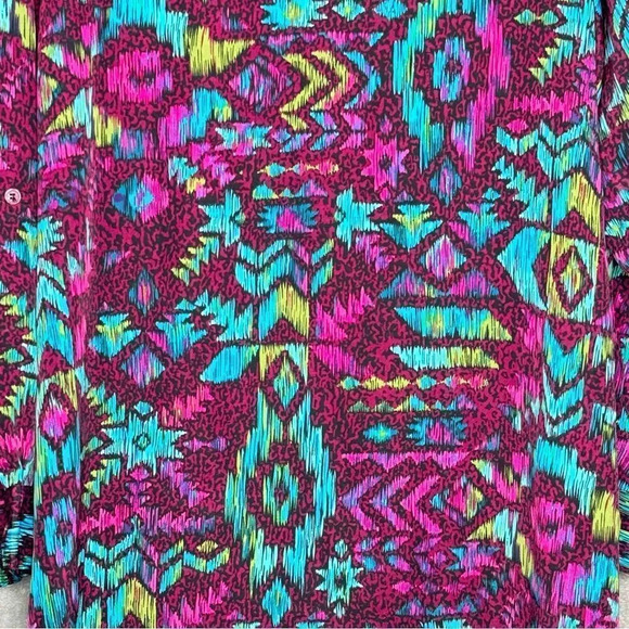 Bonnie & Norma XL Shirt Top Purple Boho V Neck Tab Long Sleeve Casual Womens - Picture 3 of 7